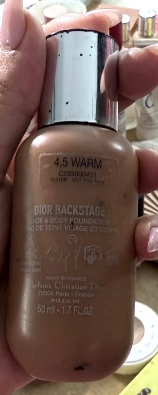 Dior Backstage Face & Body Foundation, shade 4,5 Warm, 50ml bottle from the kit
