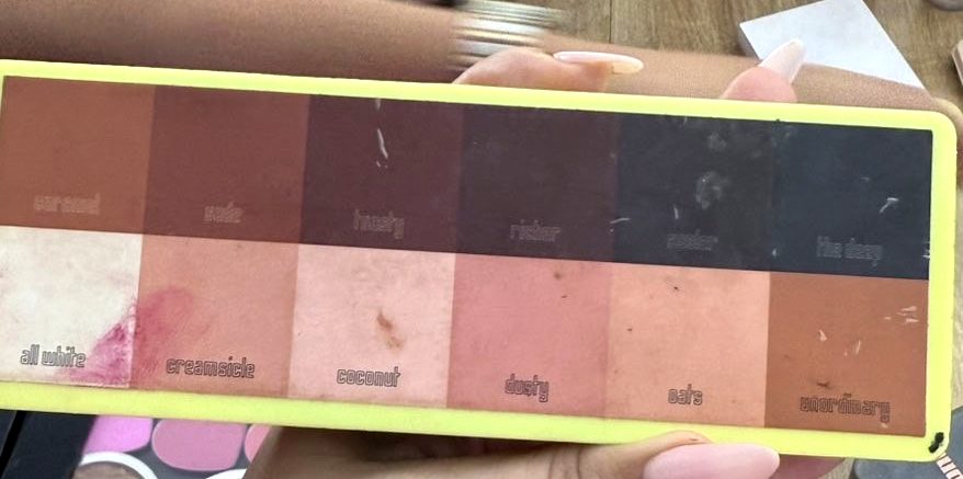 Made By Mitchell Colour Case cream paint palette with the shade names visible