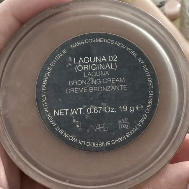 NARS Laguna Bronzing Cream 02 Original, 19g jar, base showing the label