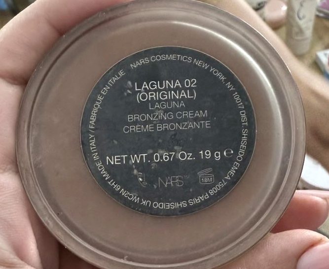 NARS Laguna Bronzing Cream 02 Original, 19g jar, base showing the label