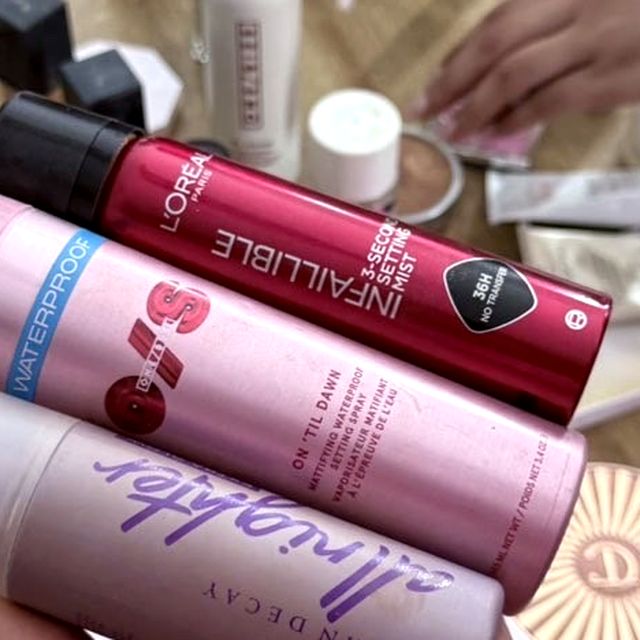 ONE/SIZE On 'Til Dawn waterproof mattifying setting spray, showing the O/S monogram