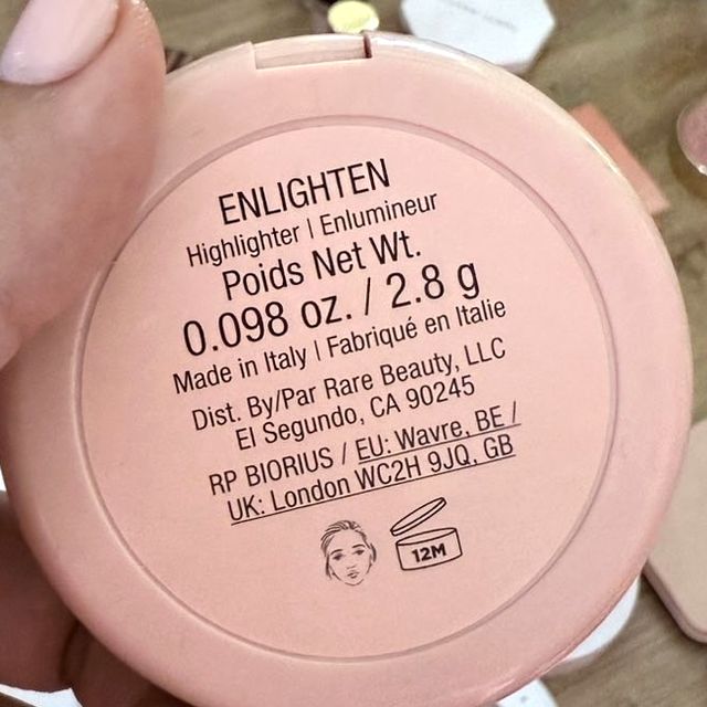 Rare Beauty Positive Light Silky Touch Highlighter, base showing Enlighten